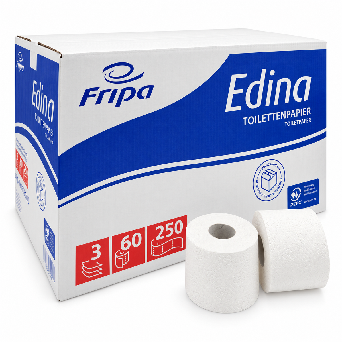 FRIPA Toilettenpapier Edina 3-lagig, 60 Rollen