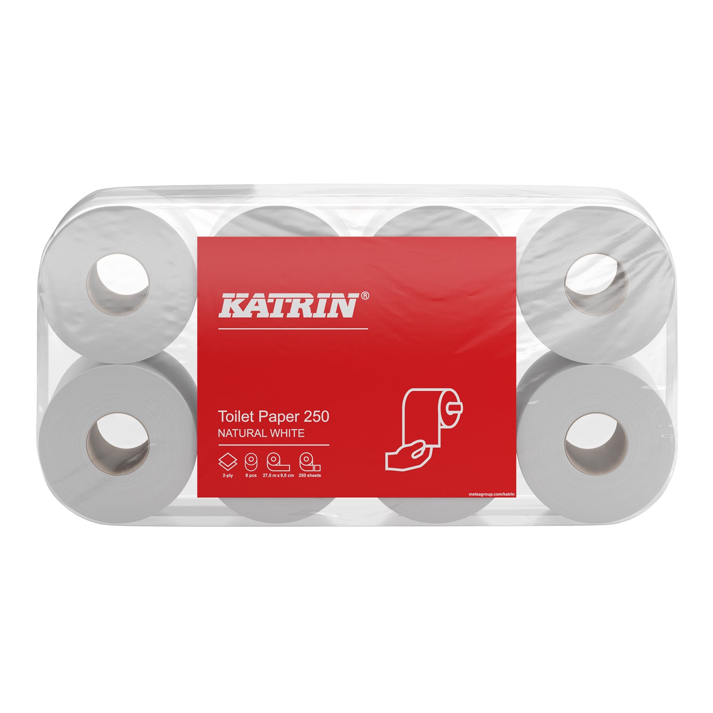 Katrin Toilettenpapier weiß Recycling, 2-lagig (1920 Rollen) - Pro Rolle 0,27 € / Pro 50 Blatt 0,05 €