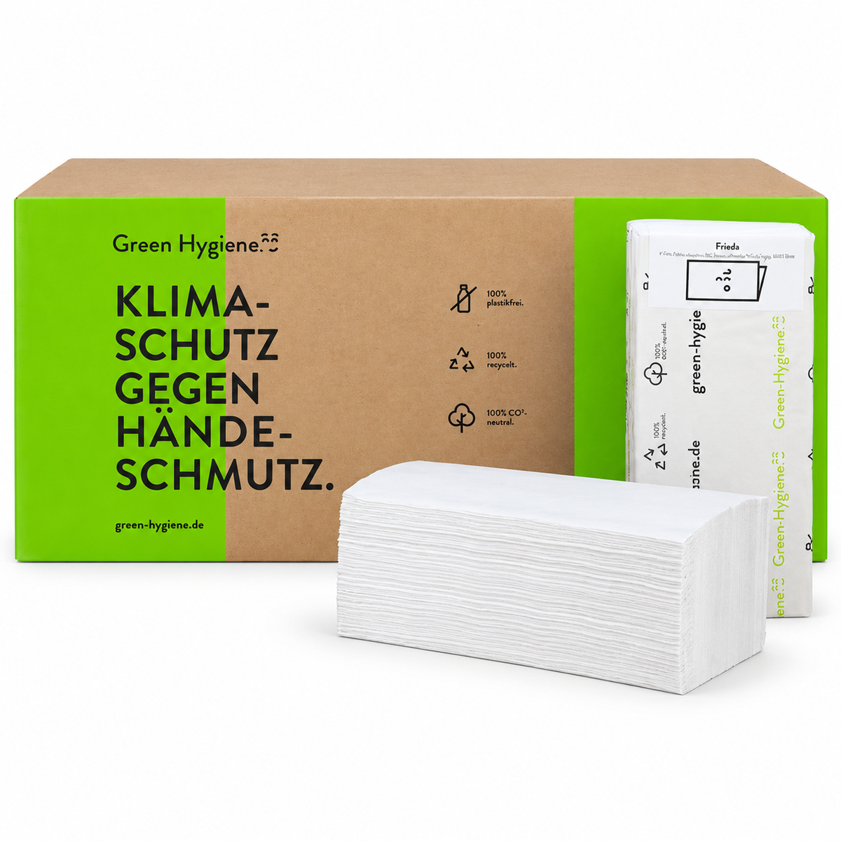 Green Hygiene® Papierhandtücher FRIEDA Zick-Zack-Falzung 2-lagig weiß, 4.000 Tücher