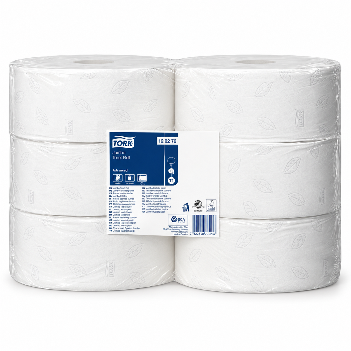 TORK Toilettenpapier T1 Advanced 2-lagig Recyclingpapier, 6 Rollen