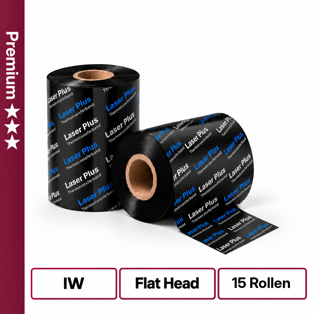 WH200 Thermotransfer Wachs/Harzfarbband 15 Rollen 76mm x 360m K:25,4mm IW WH200