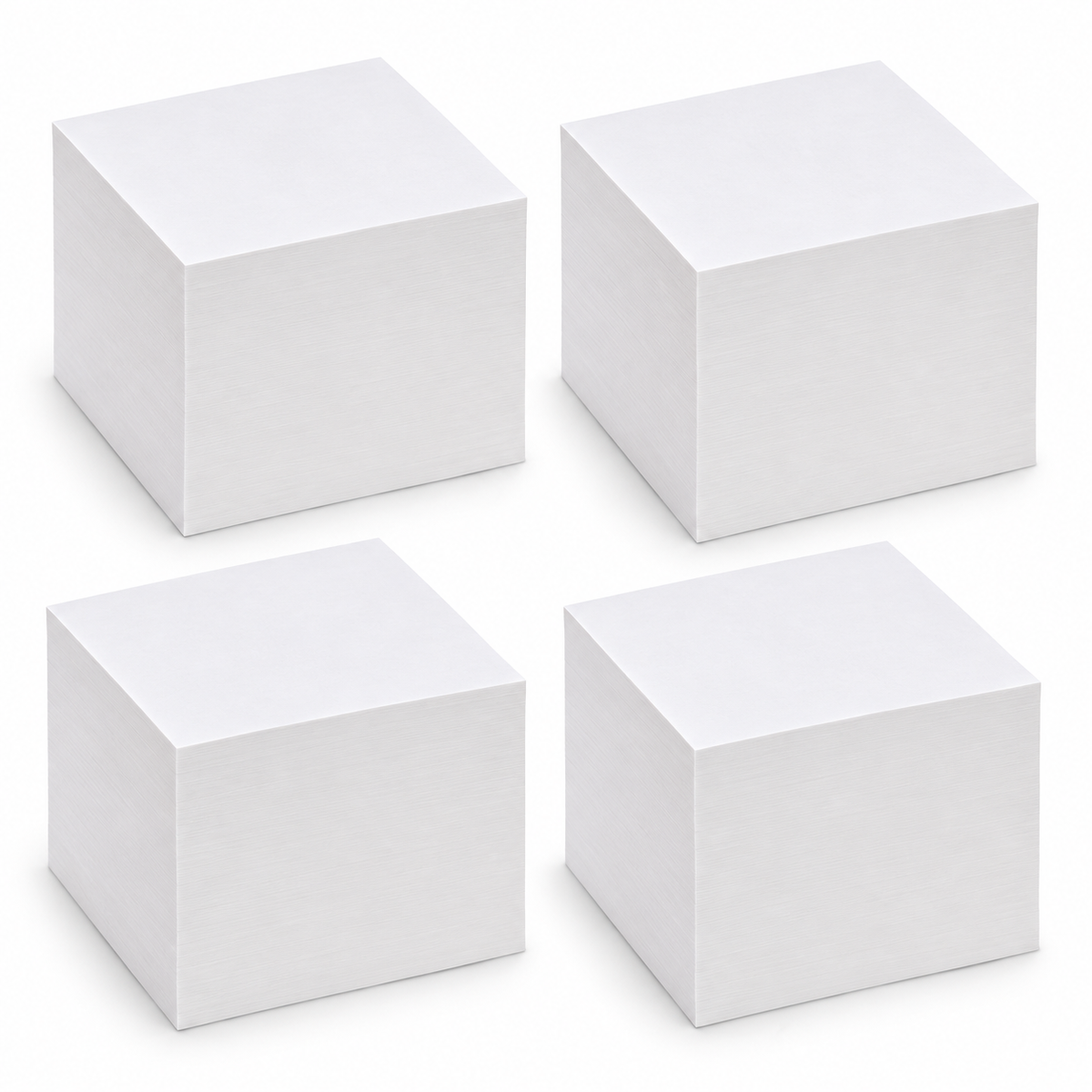 Notizzettel / Klötze 9x9 cm weiß mit Leimung 4 Blöcke ca. 800 Blatt