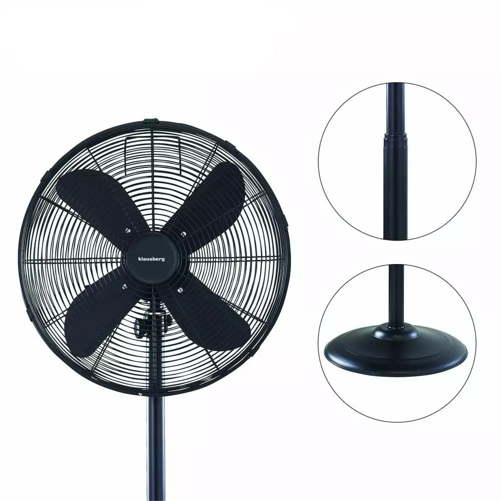 Ventilator / Standventilator NORDWIND 40 cm 50 W mit 3 Geschwindigkeitseinstellungen und Schwenkfunktion - Schwarz