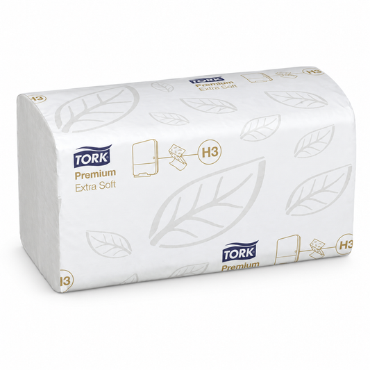TORK Papierhandtücher 100278 H3 Premium Extra Soft Zick-Zack-Falzung 2-lagig 3.000 Tücher