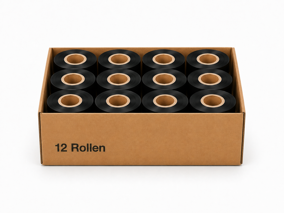 Thermotransferband Wachs 12 Rollen 90mm x 450m K:25,4mm AW