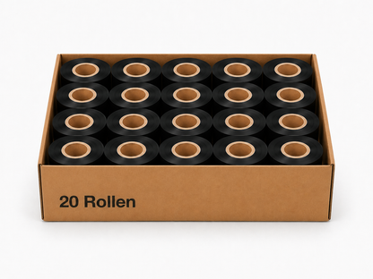 Thermotransferband Wachs 20 Rollen 55mm x 600m K:25,4mm AW