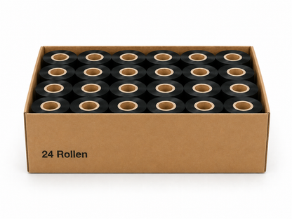 Thermotransferband Wachs 24 Rollen 55mm x 450m K:25,4mm IW