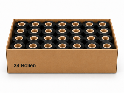 Thermotransfer Wachs/Harzfarbband       28 Rollen 170mm x 155m K:25,4mm AW Kerbe