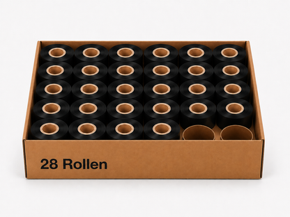 Thermotransferband Wachs 28 Rollen 170mm x 155m K:25,4mm AW