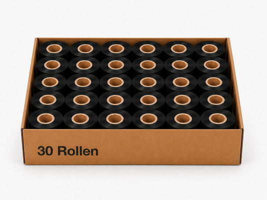 Thermotransferband Wachs 30 Rollen 50mm x 300m K:25,4mm AW