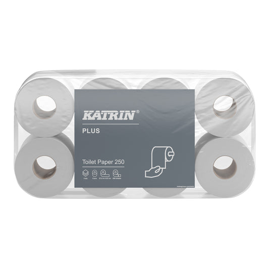 Katrin Plus Toilettenpapier weiß, 3-lagig (1008 Rollen) -  Pro Rolle 0,48 € /  Pro 50 Blatt 0,10 €