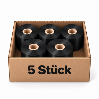 Thermotransfer Wachsfarbband            5 Rollen 154mm x 800m K:25,4mm AW
