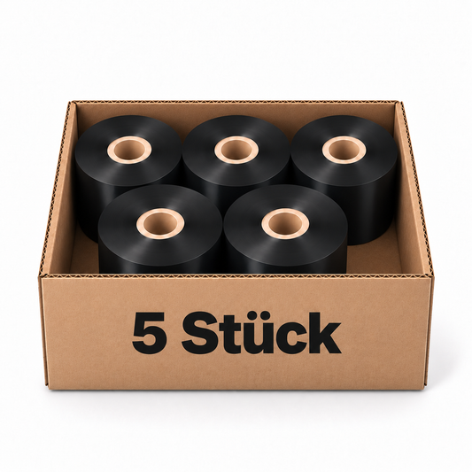 Thermotransfer Wachsfarbband            5 Rollen 154mm x 600m K:25,4mm AW