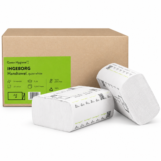 Green Hygiene® Papierhandtücher INGEBORG Interfold-Falzung 2-lagig weiß, 3.000 Tücher