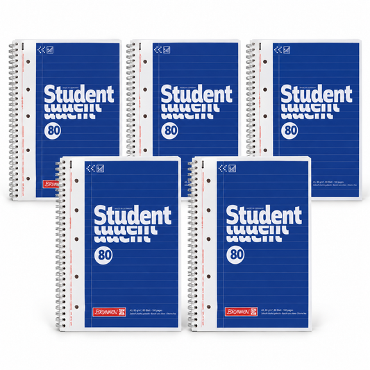 Collegeblock DIN A5 liniert 80 Bl. ECF/holzfrei 6-fach Lochung 5 Stück