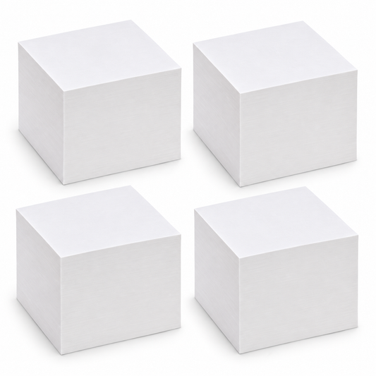 Notizzettel / Klötze 9x9 cm weiß mit Leimung 4 Blöcke ca. 800 Blatt