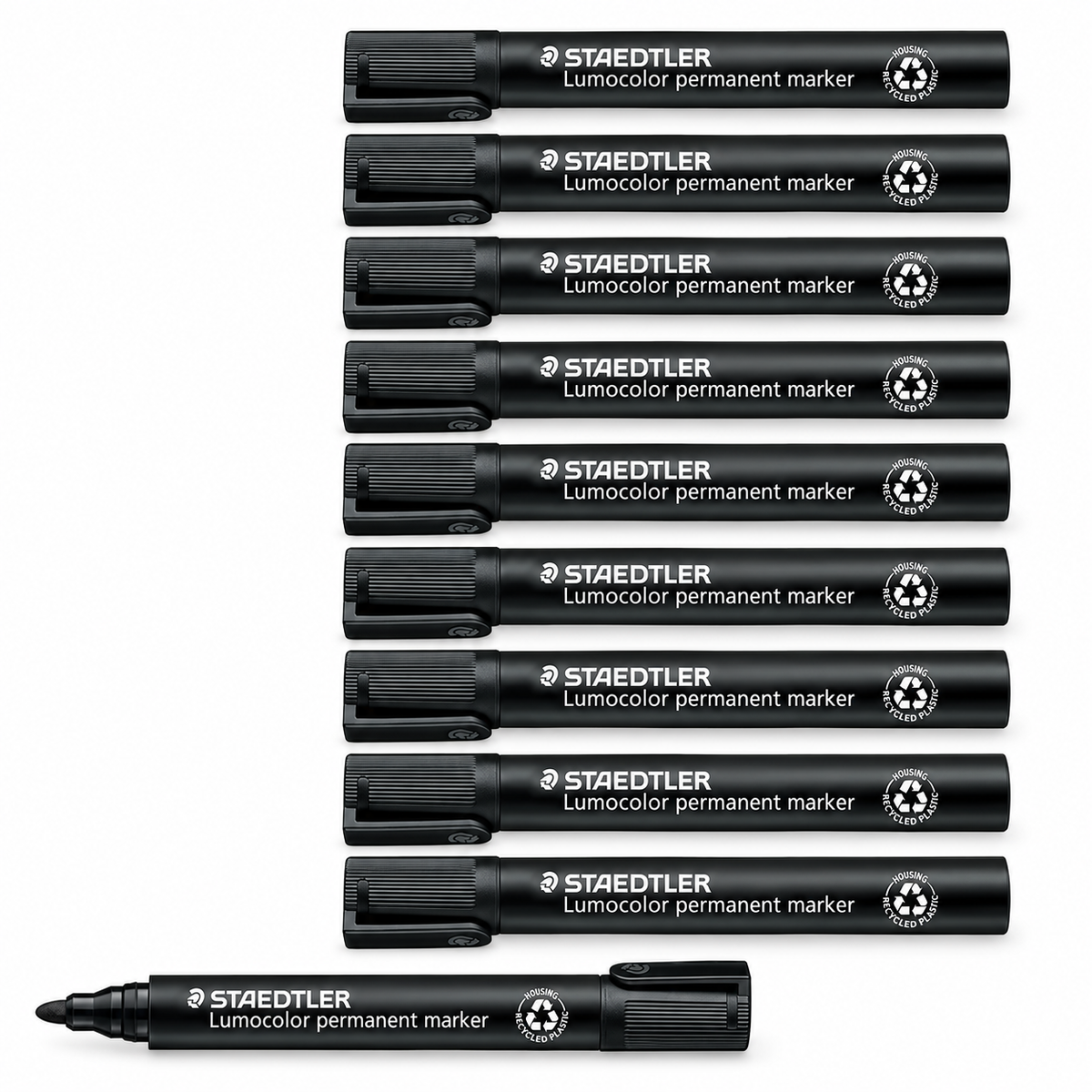 Staedler Permanentmarker Schwarz Lumocolor 352 Wasserfest 10 Stück