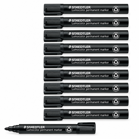 Staedler Permanentmarker Schwarz Lumocolor 352 Wasserfest 10 Stück