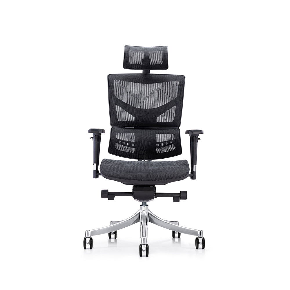LASER PLUS Ergonomischer Bürostuhl / Schreibtischstuhl KRONOS mit Synchronmechanik, Mesh-Gewebe und leisen Doppelrollen