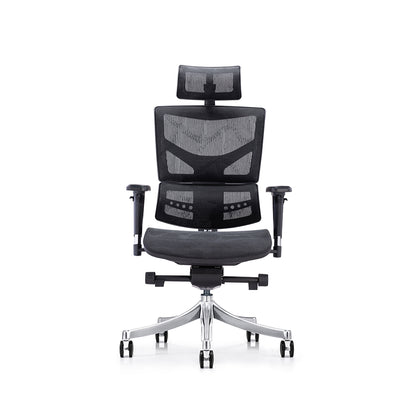 LASER PLUS Ergonomischer Bürostuhl / Schreibtischstuhl KRONOS mit Synchronmechanik, Mesh-Gewebe und leisen Doppelrollen