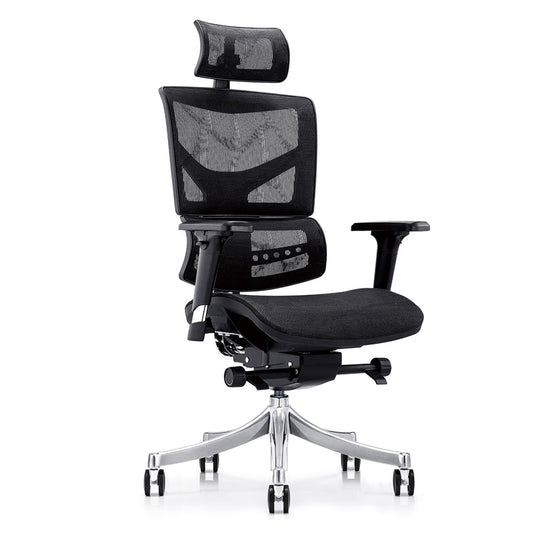 LASER PLUS Ergonomischer Bürostuhl / Schreibtischstuhl KRONOS mit Synchronmechanik, Mesh-Gewebe und leisen Doppelrollen
