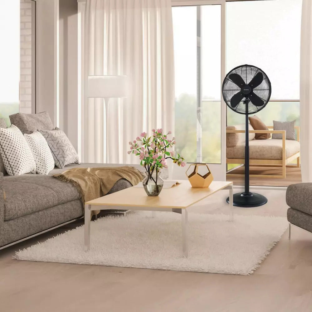 Ventilator / Standventilator NORDWIND 40 cm 50 W mit 3 Geschwindigkeitseinstellungen und Schwenkfunktion - Schwarz