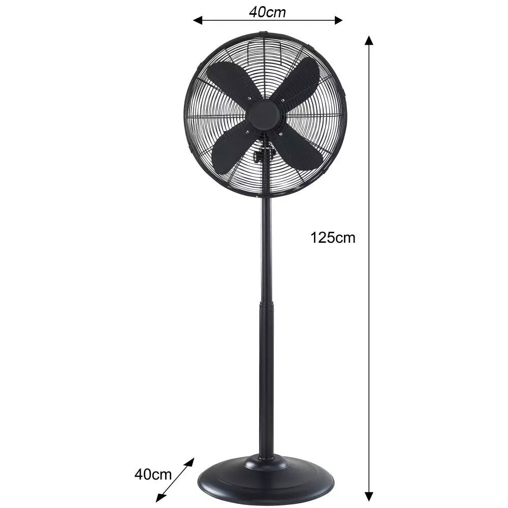 Ventilator / Standventilator NORDWIND 40 cm 50 W mit 3 Geschwindigkeitseinstellungen und Schwenkfunktion - Schwarz