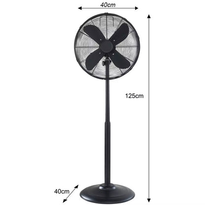 Ventilator / Standventilator NORDWIND 40 cm 50 W mit 3 Geschwindigkeitseinstellungen und Schwenkfunktion - Schwarz