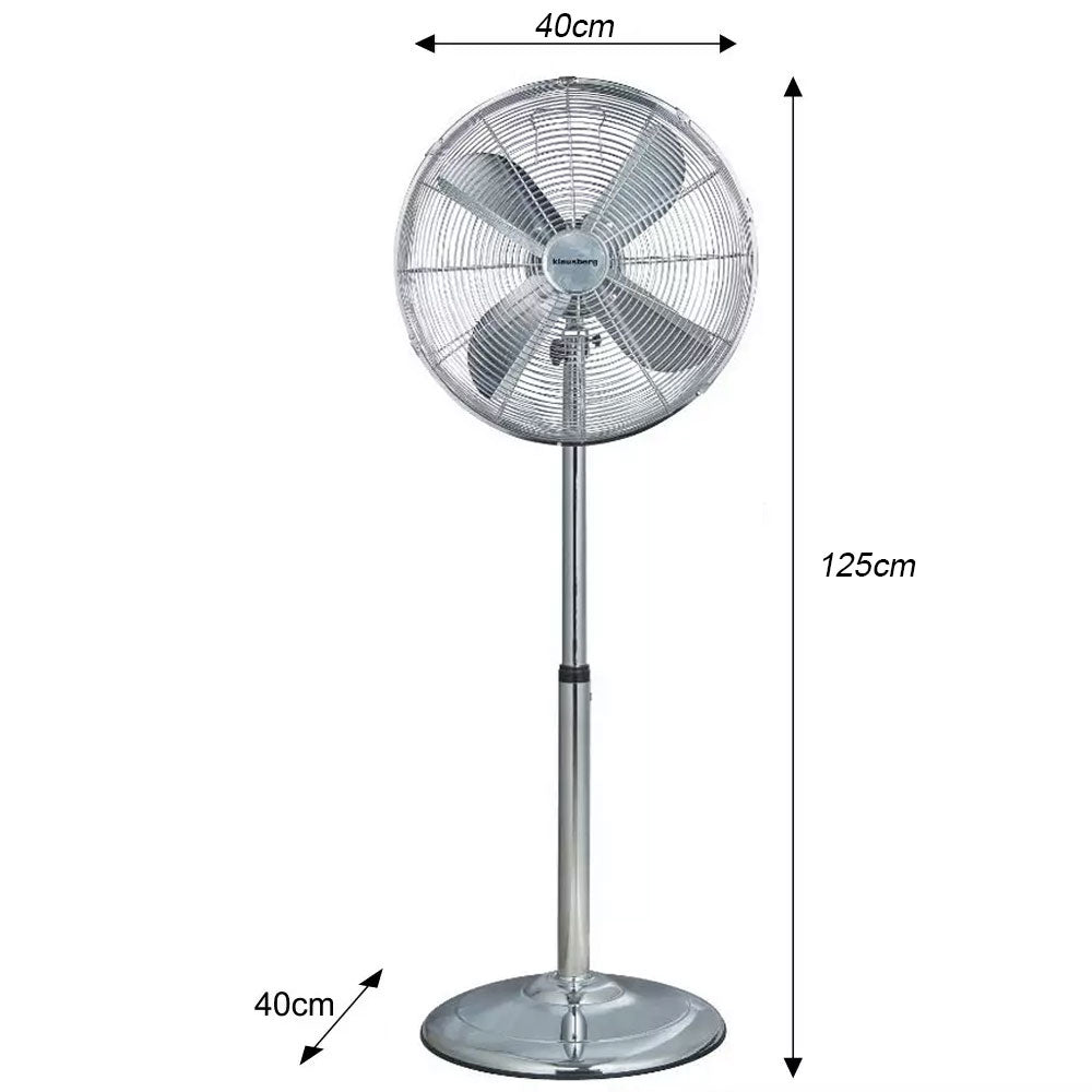 Ventilator / Standventilator NORDWIND 40 cm 50 W mit 3 Geschwindigkeitseinstellungen und Schwenkfunktion - Silber