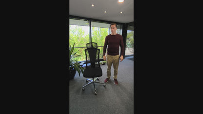 LASER PLUS Ergonomischer Bürostuhl / Schreibtischstuhl ATLAS mit Synchronmechanik, Mesh-Gewebe und leisen Doppelrollen