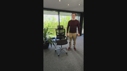 LASER PLUS Ergonomischer Bürostuhl / Schreibtischstuhl KRONOS mit Synchronmechanik, Mesh-Gewebe und leisen Doppelrollen