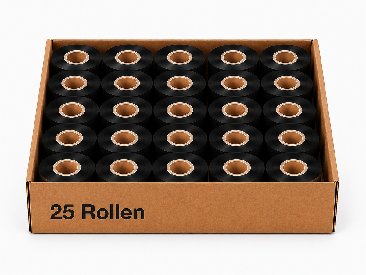 Karton mit 25 Rollen Thermotransferband